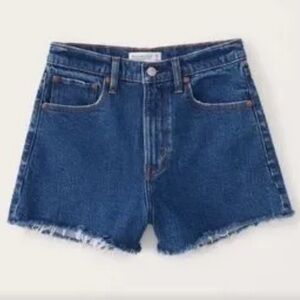 Abercrombie 90s High Rise Cut Off Denim Shorts